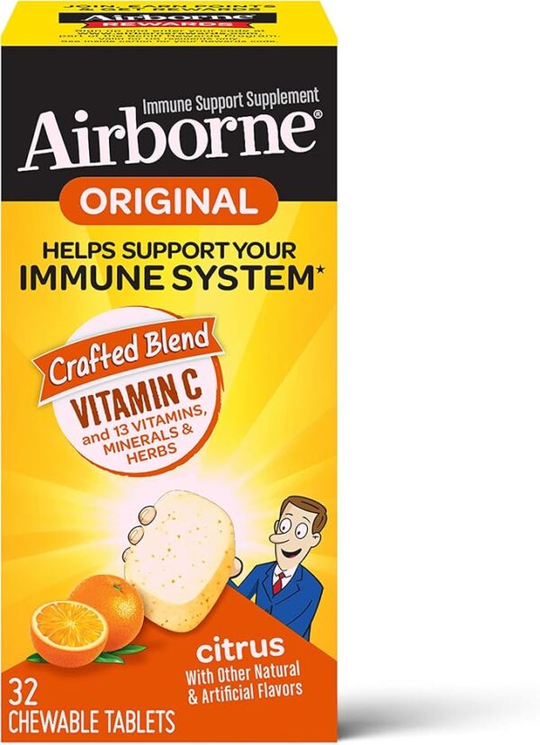 Airborne Chew Tabs Citrus, 32ct